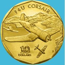 Маршалловы острова 10 долларов 1991 год. Chance Vought F4U Corsair