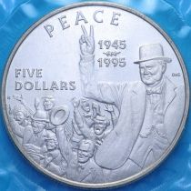 Маршалловы острова 5 долларов 1995 год. Мир. Черчилль