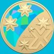 Монета Австралия 1 доллар 2022 год. Алфавит. X. Цветная 