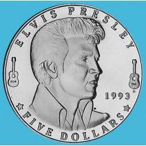 Маршалловы острова 5 долларов 1993 год. Элвис Пресли