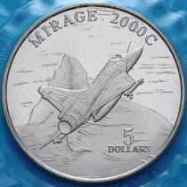 Маршалловы острова 5 долларов 1995 год. Реактивный истребитель Mirage 2000C
