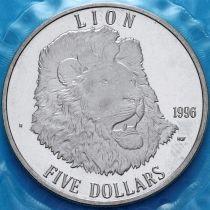 Маршалловы острова 5 долларов 1996 год. Лев