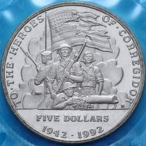 Маршалловы острова 5 долларов 1992 год. Герои Коррегидора