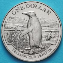 Новая Зеландия 1 Доллар 1988 год. Желтоглазый  пингвин.