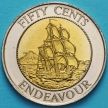 Монета Новая Зеландия 50 центов 1994 год. Корабль Джеймса Кука Индевор.