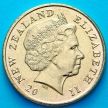 Монета Новая Зеландия 2 доллара 2005 год. Белая цапля.