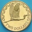 Монета Новая Зеландия 2 доллара 1992 год. Белая цапля. BU