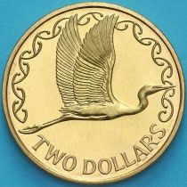 Новая Зеландия 2 доллара 1992 год. Белая цапля. BU