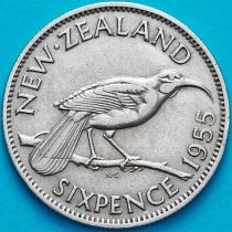 Новая Зеландия 6 пенсов 1955 год. Гуйя.