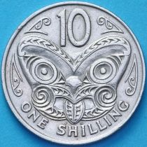 Новая Зеландия 1 шиллинг 1967 год. Маска маори