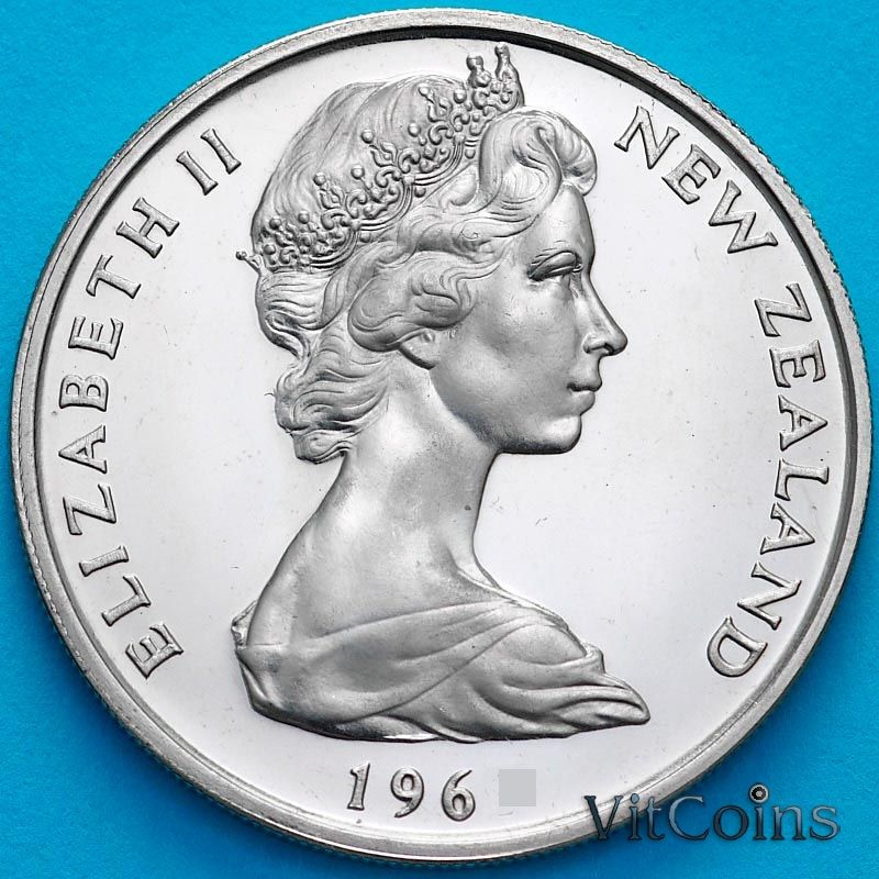 Монета Новой Зеландии 5 центов 1968 год. Пруф