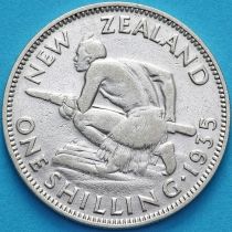 Новая Зеландия 1 шиллинг 1935 год. Серебро.