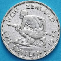 Новая Зеландия 1 шиллинг 1943 год. Серебро.