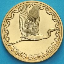 Новая Зеландия 2 доллара 2005 год. Белая цапля. BU