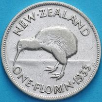 Новая Зеландия 1 флорин 1933 год. Георг V. Серебро