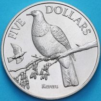 Новая Зеландия 5 долларов 2001 год. Новозеландский плодоядный голубь