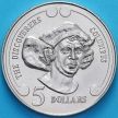 Монета Новая Зеландия 5 долларов 1992 год. Христофор Колумб