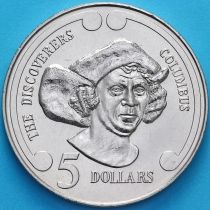 Новая Зеландия 5 долларов 1992 год. Христофор Колумб