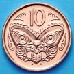 Монета Новой Зеландии 10 центов 2013 год. Маска Маори.