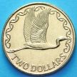 Монета Новая Зеландия 2 доллара 2005 год. Белая цапля.