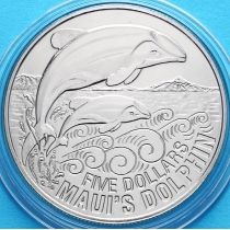Новая Зеландия 5 долларов 2010 год. Дельфин мауи.