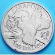 Монета Новая Зеландия 5 долларов 2009 год. Попугай какапо.