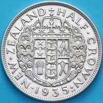 Новая Зеландия 1/2 кроны 1935 год. Серебро.