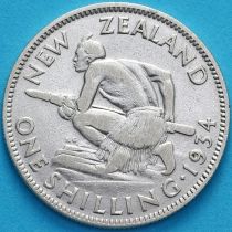 Новая Зеландия 1 шиллинг 1934 год. Серебро.