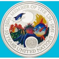 Палау 1 доллар 1995 год. 50 лет ООН