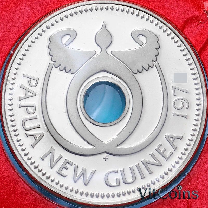 Монета Папуа Новая Гвинея 1 кина 1978 год. Пруф Монета Папуа Новая Гвинея 1 кина 1978 год. Пруф