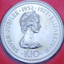 Папуа Новая Гвинея 10 кина 1977 год. 25 лет правления Королевы Елизаветы II. Медь-никель. BU