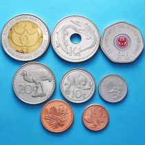 Папуа Новая Гвинея набор 8 монет 2001-2010 год.