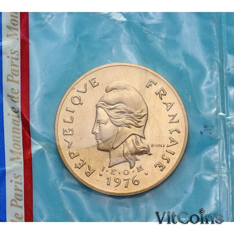 Монета Французская Полинезия 100 франков 1976 год. ESSAI Монета Французская Полинезия 100 франков 1976 год. ESSAI