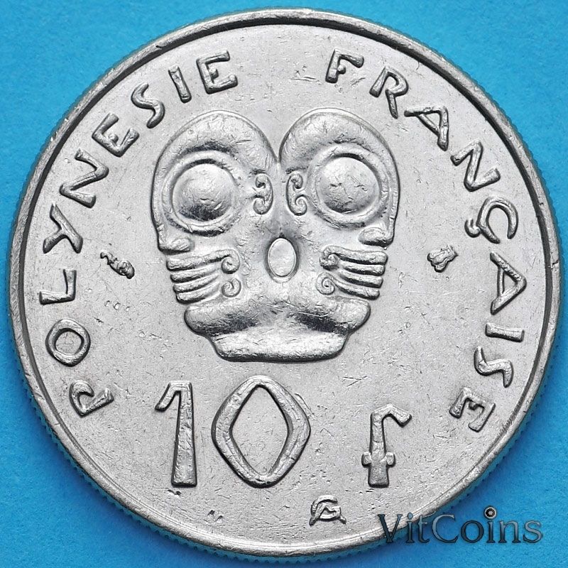 Монета Французская Полинезия 10 франков 1996 год.