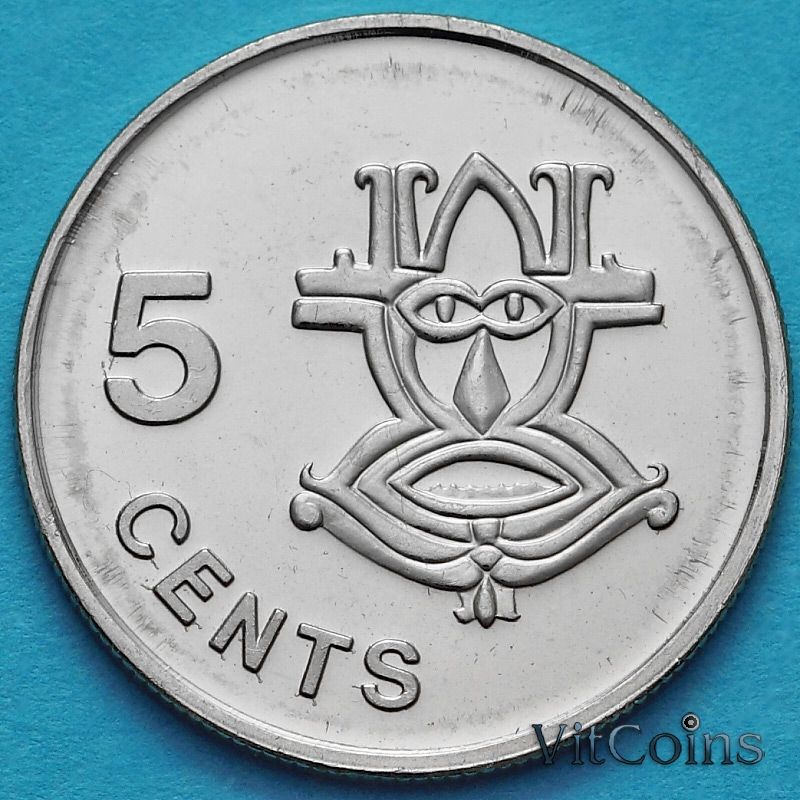 Монета Соломоновы острова 5 центов 2005 год.