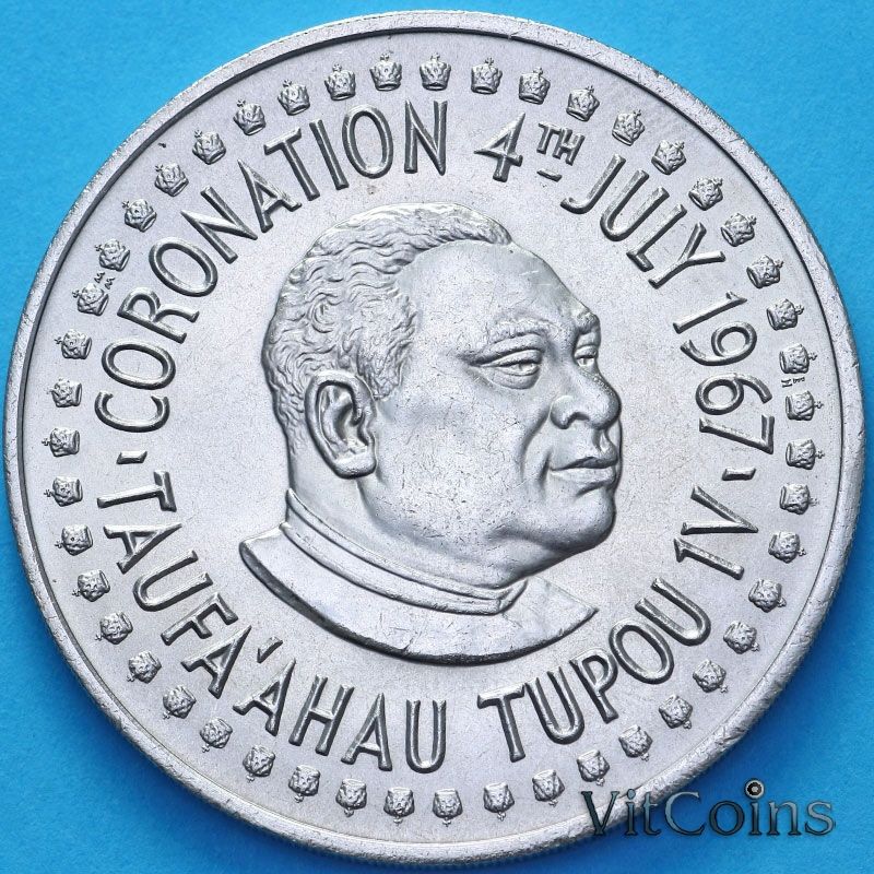 Монета Тонги 1 паанга 1967 год. Коронация.