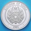 Монета Тонги 1 паанга 1991 год. Прыжки в воду. Серебро.