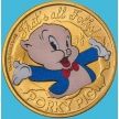 Монета Тувалу 1 доллар 2019 год. Поросенок Порки. Буклет