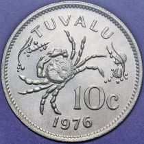 Тувалу 10 центов 1976 год. Блистер