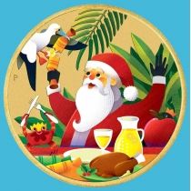 Тувалу 1 доллар 2019 год. Рождество