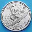 Монета Японии 100 йен 1997 год. Олимпиада, сноуборд.