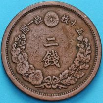 Япония 2 сена 1877 год. Дракон. Прямоугольные чешуйки. №2