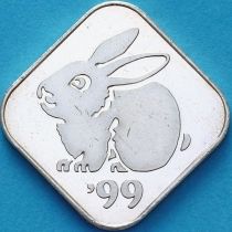 Япония жетон монетного двора 1999 год. Год кролика