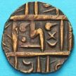 Монета Бутан 1/2 рупии 1820-1840 год. km4.2