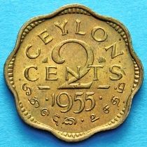 Цейлон 2 цента 1955 год.