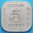 Монета Цейлона 5 центов 1910 год.