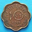 Монета Цейлона 10 центов 1944 год.