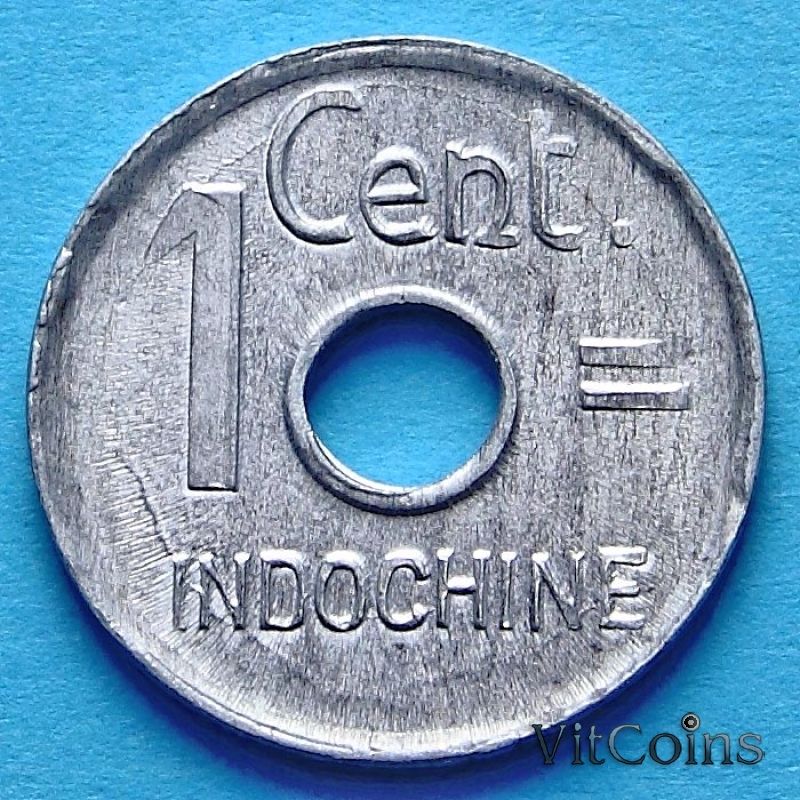 Монета Индокитай Французский 1 сантим 1943 год
