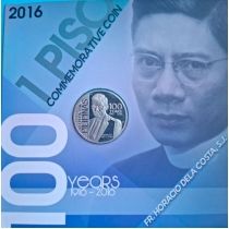 Филиппины 1 песо 2016 год. Преподобный Горацио дель Коста. Буклет