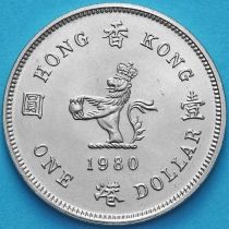 Гонконг 1 доллар 1980 год. UNC